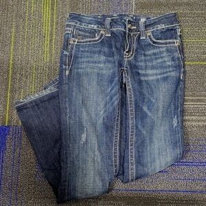 Miss Me JP5010 Boot Cut Jeans Women's Bling Studded Fleur De Lis Stretch-Size 27